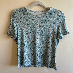 Floral Blue Women's Top